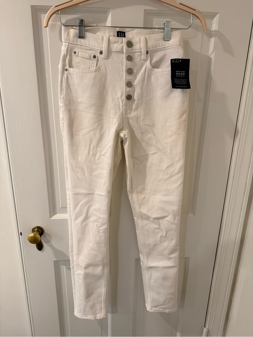 GAP White High-Rise Cigarette Jeans 4 Tall